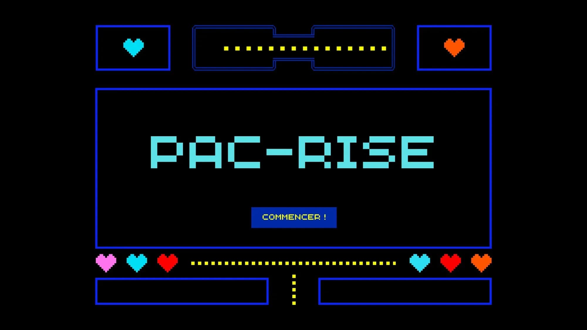 Image 1 : Interface de lancement du jeu Pac-Rise réalisé par un étudiant de troisième année, Dorian Faure